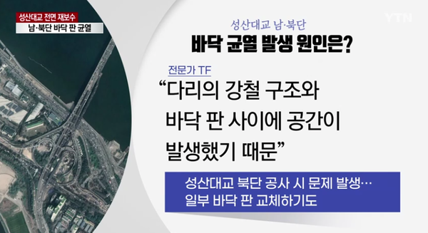 성산대교 붕괴? 바닥 또 금갔다.. "전면 재보수 시행" < 지난 자료실 < 종합 & 아카이브 < 기사본문 - 경기연합신문