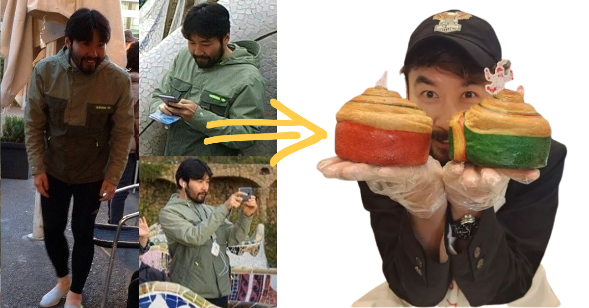 (좌) 유럽 여행 중 목격된 노홍철/ 네이버 (우) 노홍철이 빵을 들고 있는 모습 / 노홍철 SNS