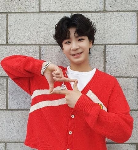 손흥민 세레머니를 펼치는 정동원 / 커뮤니티 펌