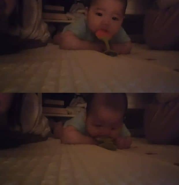 방송인 홍현희가 자신의 아들이 "엄마"라고 말하는 순간을 인스타그램을 통해 공개했다./홍현희 인스타그램