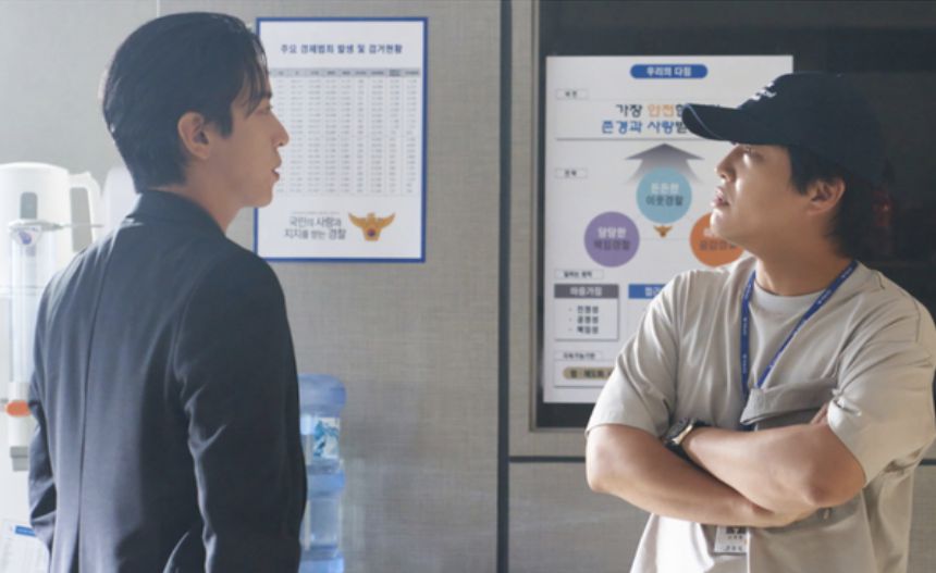 신하루와 금명세가 딱한 처지의 용의자를 두고 다투는 장면/ KBS 두뇌공조