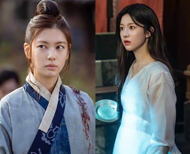 (좌) '환혼' 시즌 1의 여주인공 무덕 역을 맡은 정소민 / tvN '환혼' 방송 캡처, (우) '환혼 2'에서 여주인공 낙수 역을 맡은 고윤정 / tvN '환혼 2' 방송 캡처