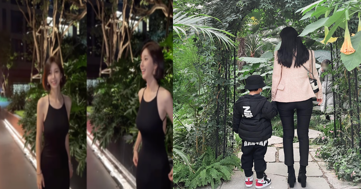 (좌) 태국 여행중인 야옹이 작가 (우)그의 아들과 야옹이작가/사진=야옹이작가 인스타그램 제공