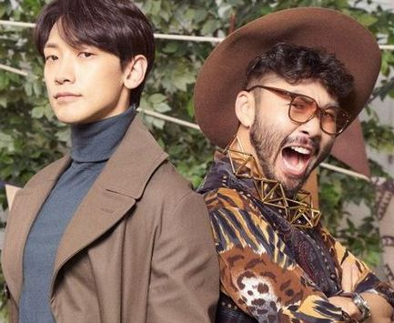 넷플릭스 '먹보와 털보'에 출연한 가수 비와 방송인 노홍철. / 조선일보, 넷플릭스 '먹보와 털보'