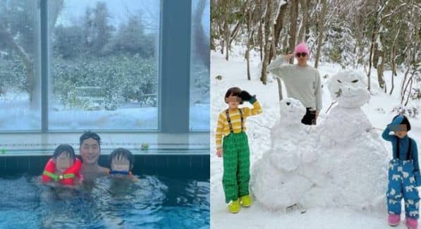 김나영의 두 아들과 마이큐의 사진. 여행을 간 따뜻한 모습이다 / 마이큐 인스타그램 캡처