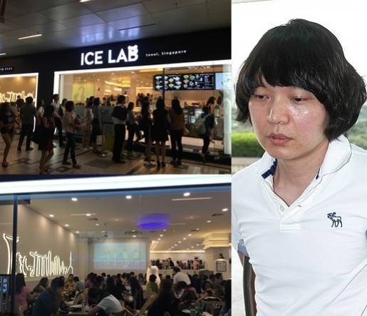 (좌) 방송인 신정환이 운영했던 싱가포르에 위치한 빙수 가게 (우) 논란 당시 신정환/TV리포트