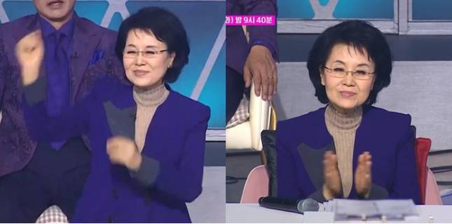 데뷔 첫 오디션 프로그램 '불타는 트롯맨'에 출연한 가수 심수봉 /인터넷 커뮤니티